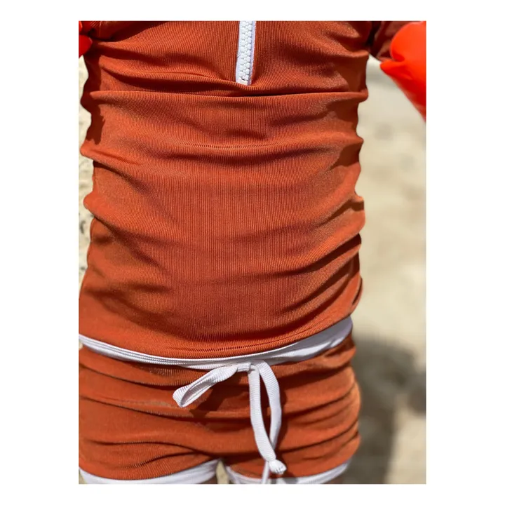 Juillet Juillet T-Shirt Anti-UV Matière Recyclée Uni Côtelé | Terracotta