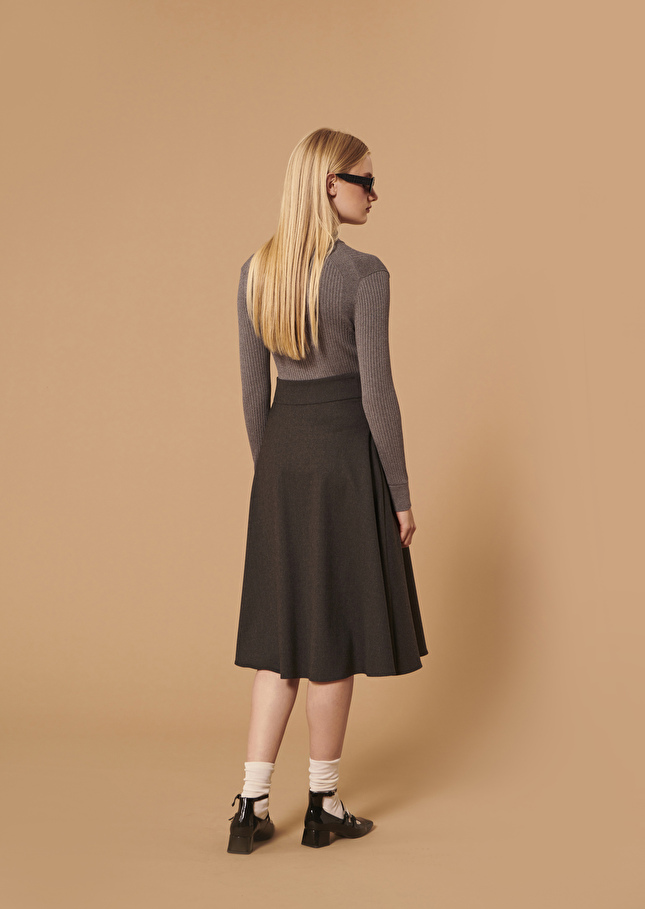 Jupe Jeannettegrise en flanelle