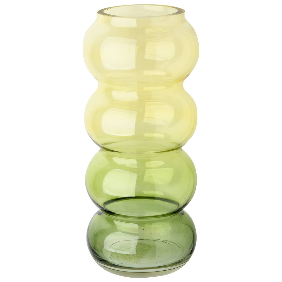 Vase in welliger Form hellgrün / hellgelb