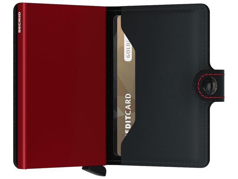 SECRID Portemonnaie Miniwallet Matte Black/Red Geldbörse mit RFID-Schutz