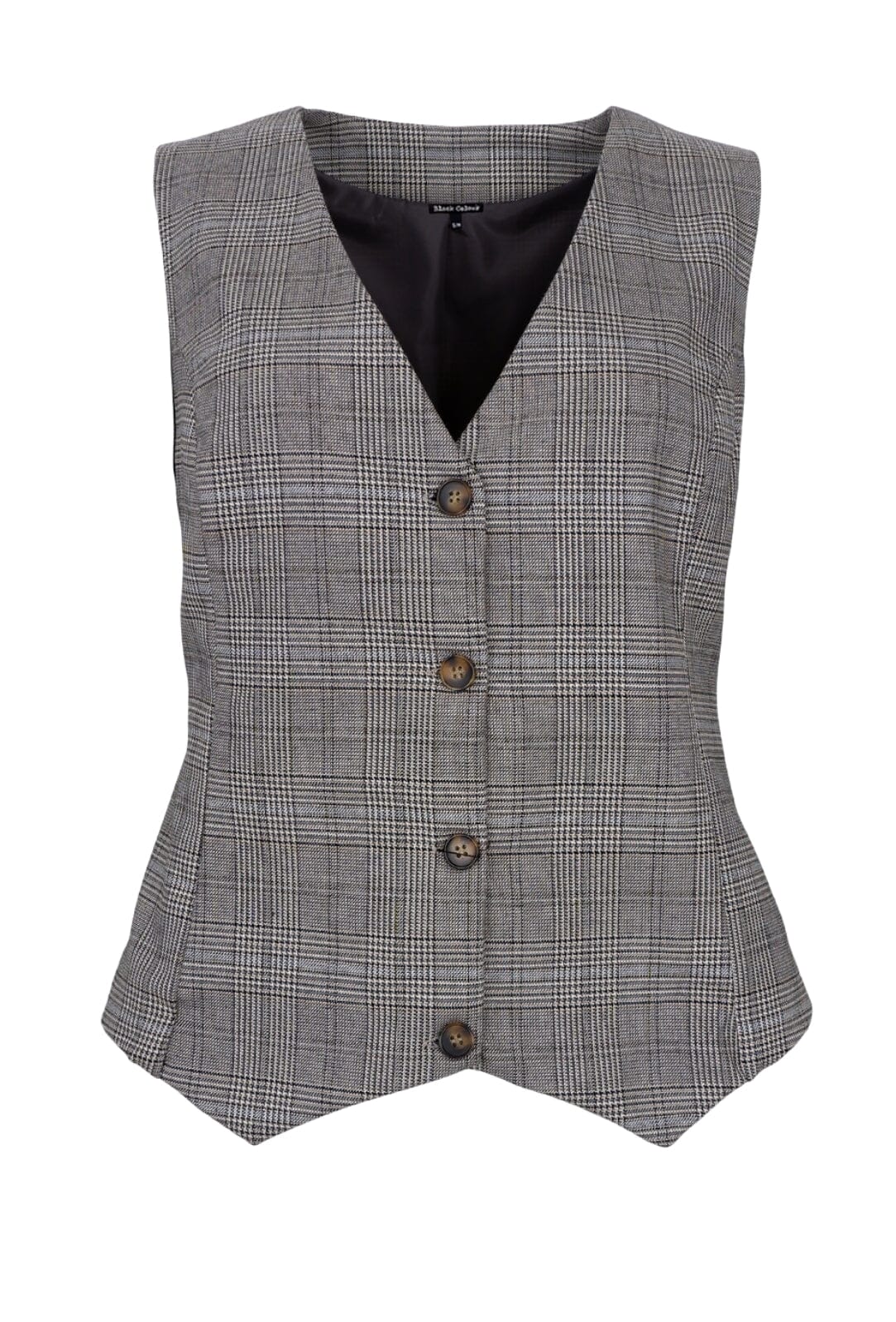 Black Colour Bcnikka Chequered Vest