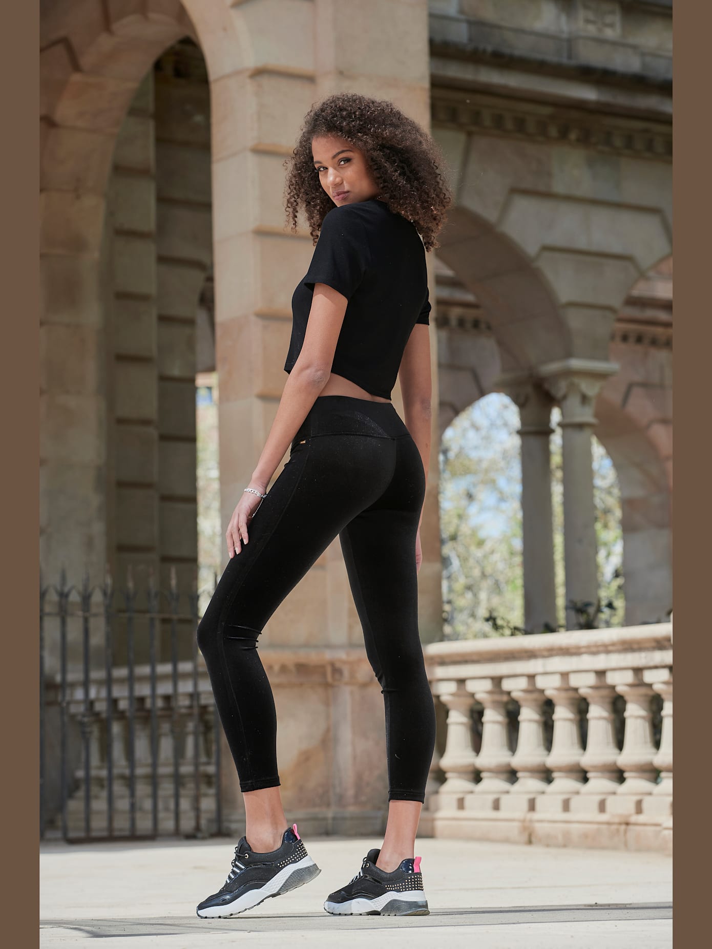 Legging caleçon brillant basique