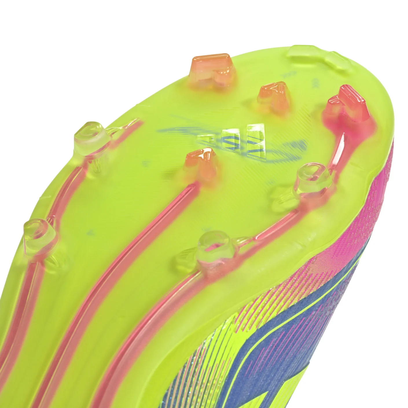 Adidas F50 Elite Veterloze Gras Voetbalschoenen (FG) Kids Blauw Neongeel Roze