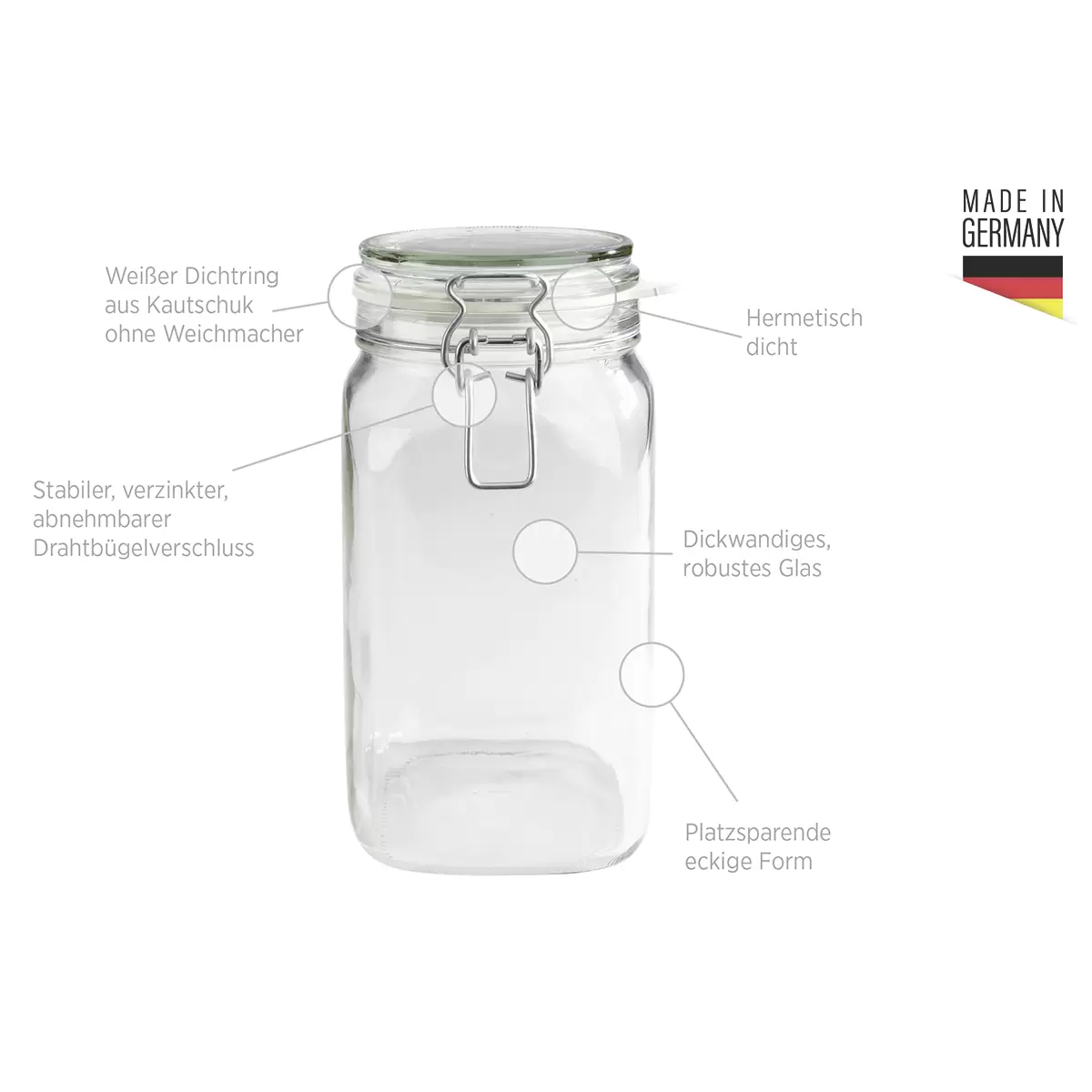 Einmachglas 6er Set GOTHIKA transparent,silber
