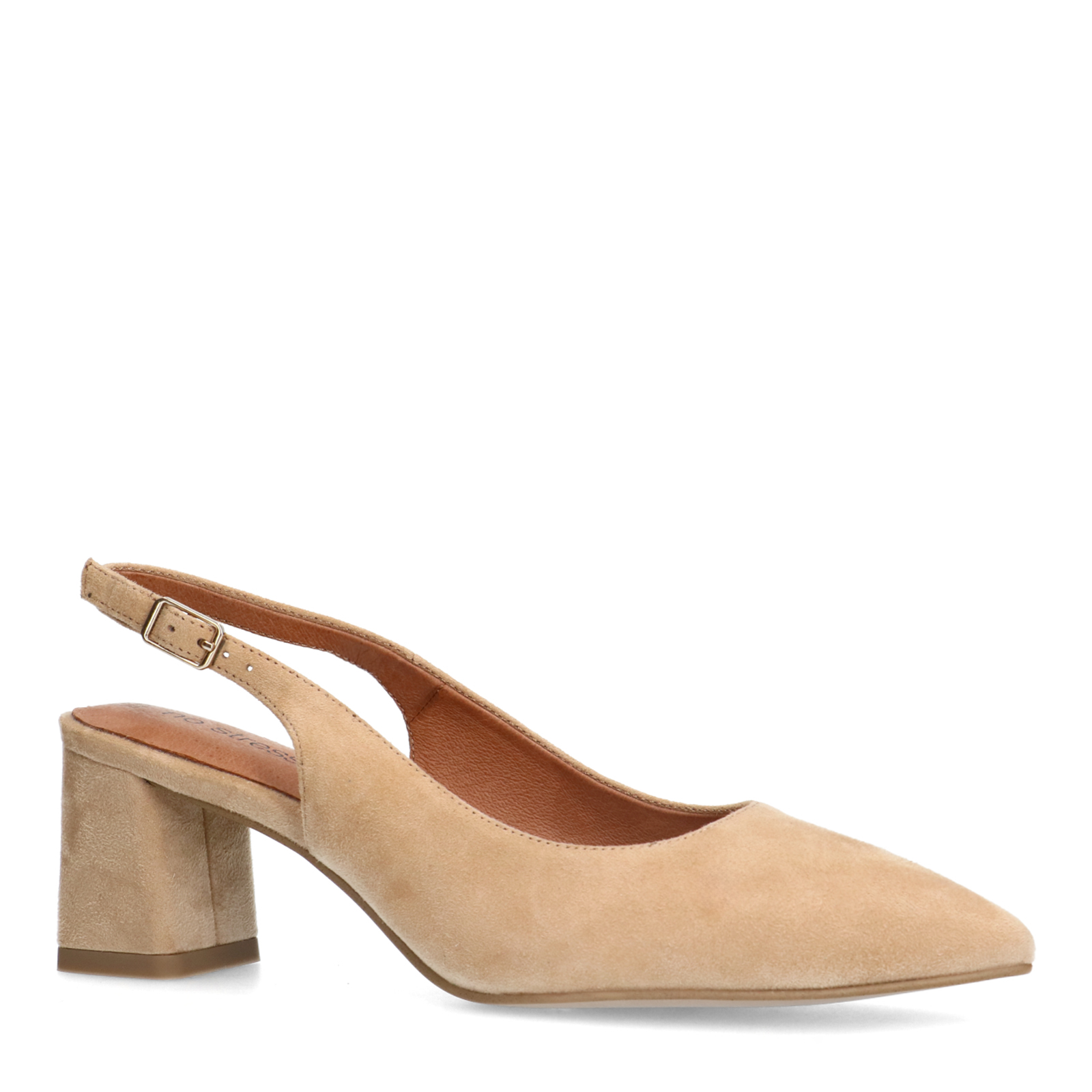 Beige suède slingbacks