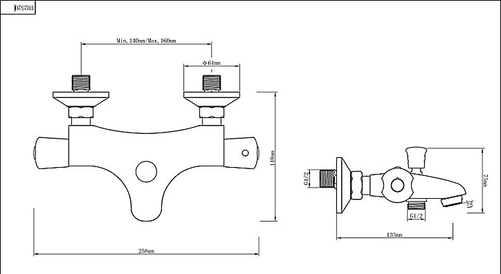 Mitigeur de baignoire thermostatique Rize