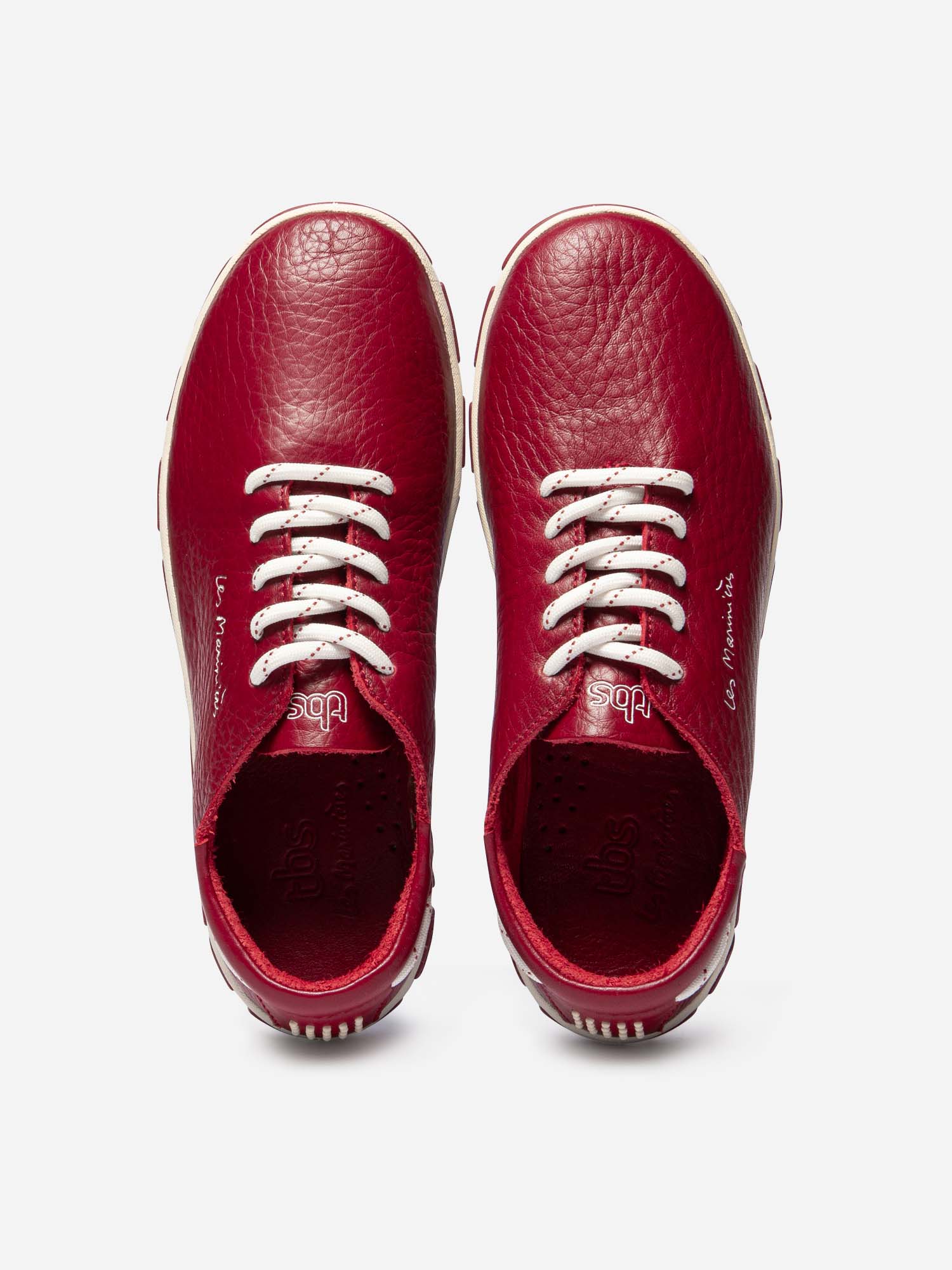 Tennis Femme Confort Cuir Rouge