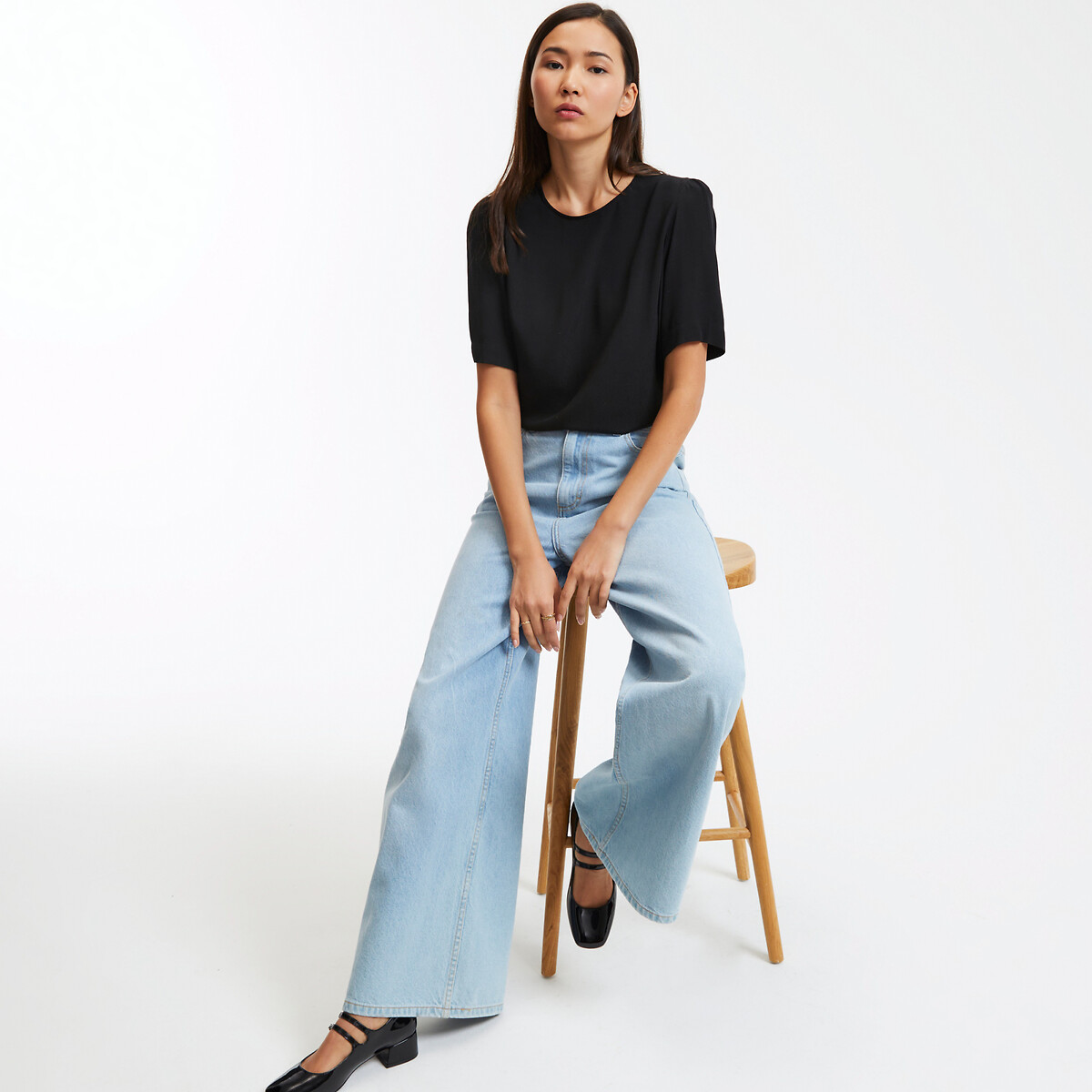 COLEÇÕES LA REDOUTE<br>Blusa de gola redonda