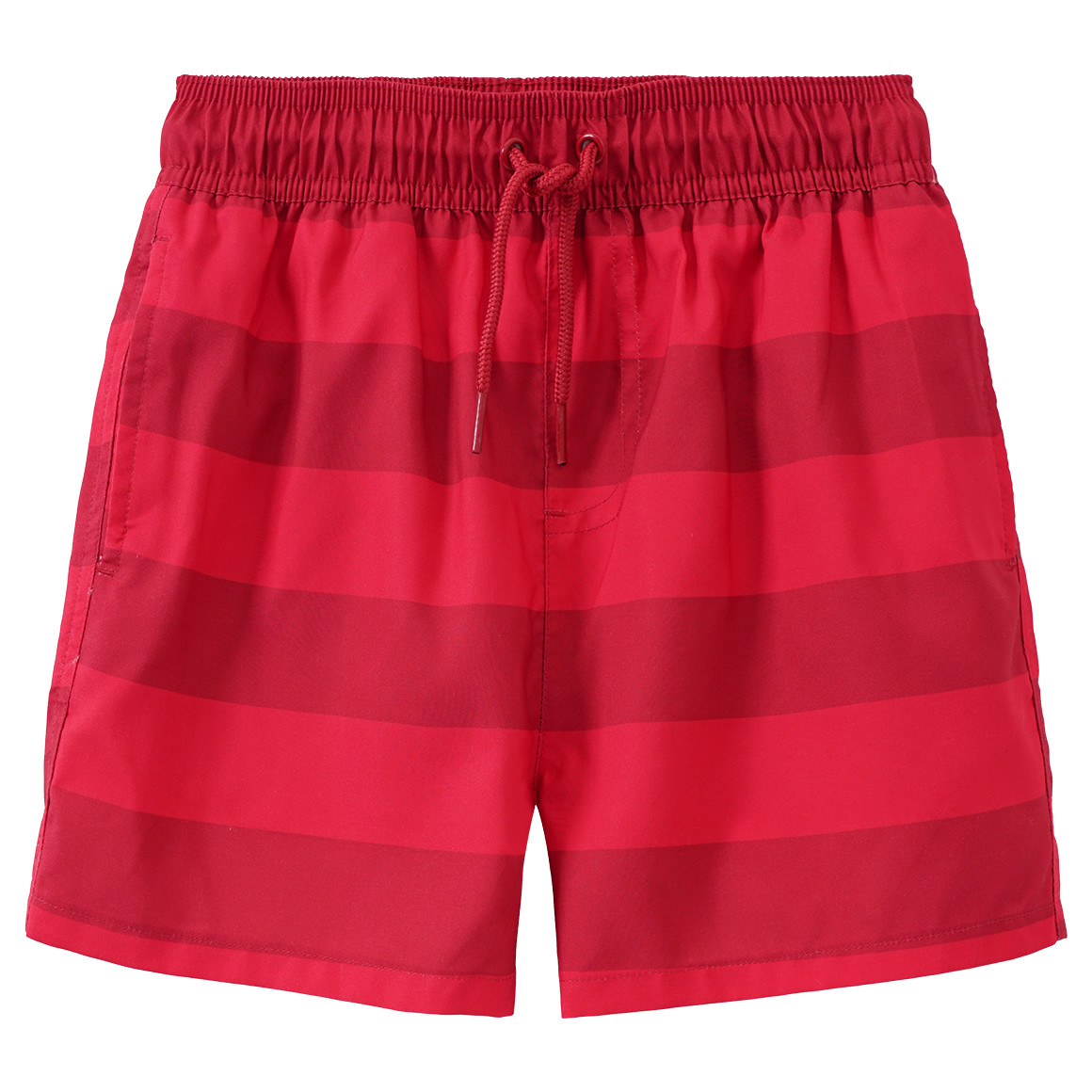 Famy Jungen Badeshorts mit Streifen dunkelrot / hellrot