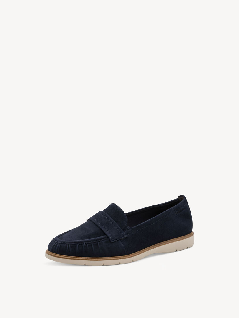 Leren Instappers - blauw