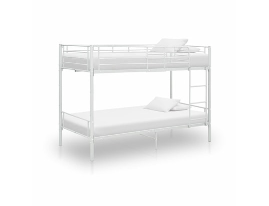 VIDAXL - Sommier  90 x 200 Lit superposé blanc métal 90x200 cm