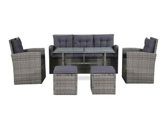 LES TENDANCES - Salon extérieur Salon de jardin-gris-3 places-160x62x87-124815