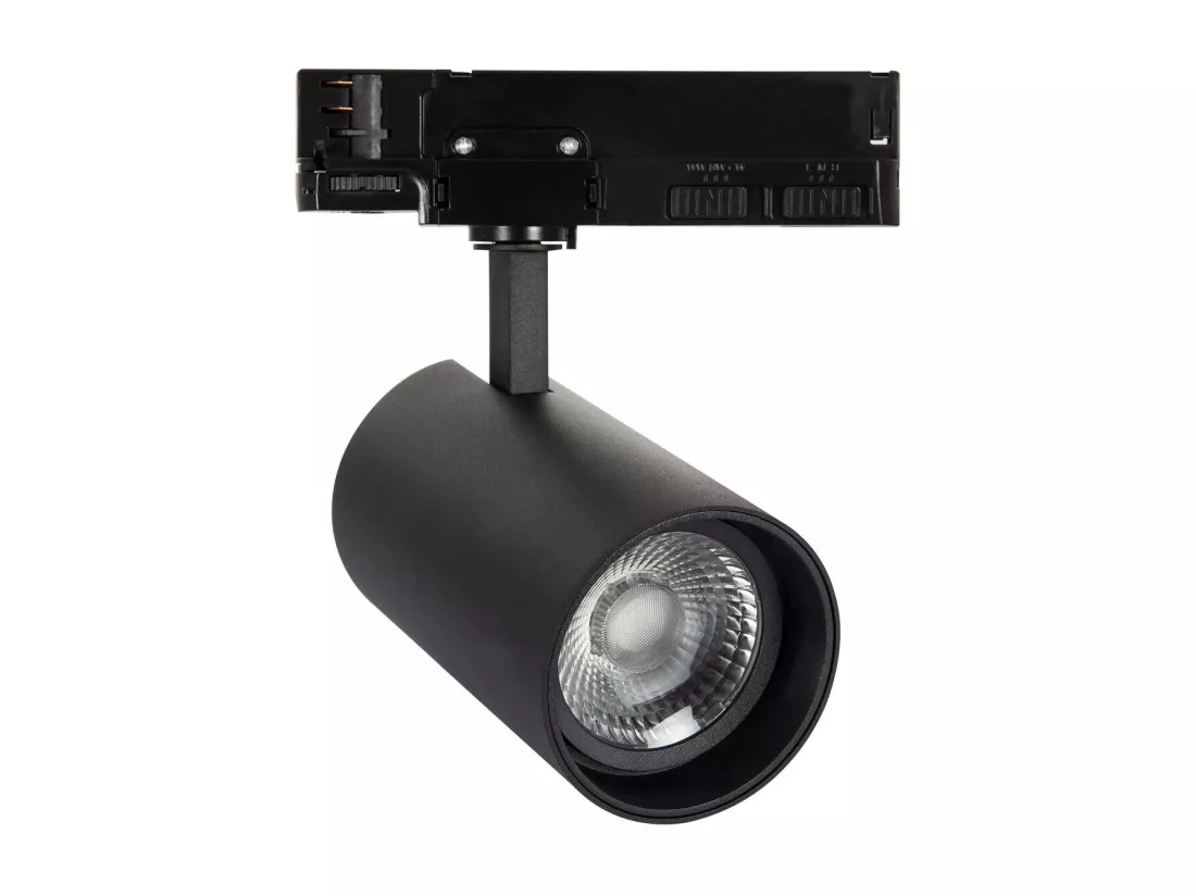 Spot LED sur Rail Triphasé 30-35-40W Lumo CCT Noir Sélectionnable (chaud-neutre-froid)