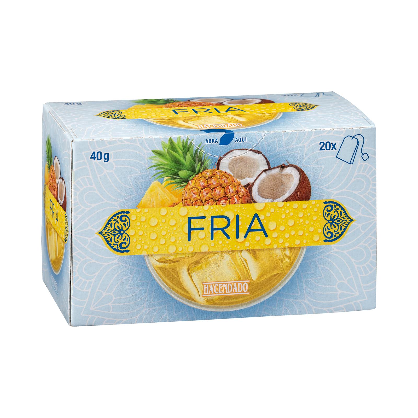Infusion froide Hacendado au goût d'ananas et de noix de coco