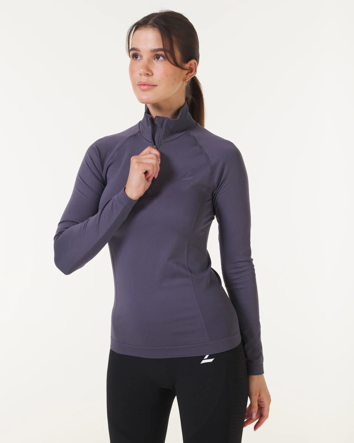 LEVITY Essential Seamless 1\4 Zip Grey Iron