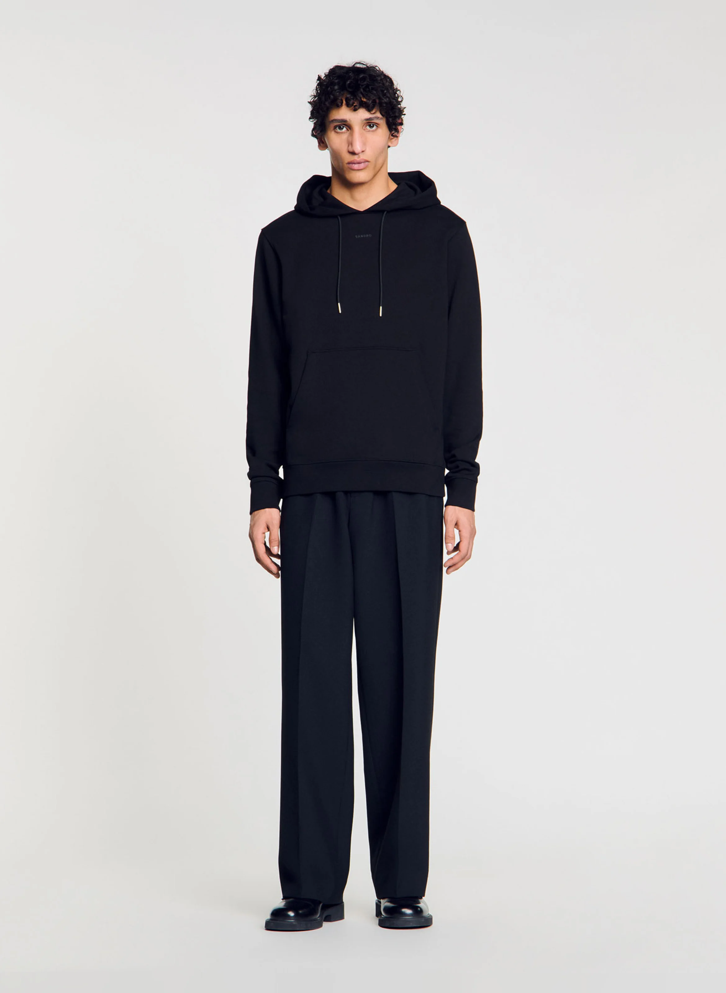 Sweat droit en coton | Noir