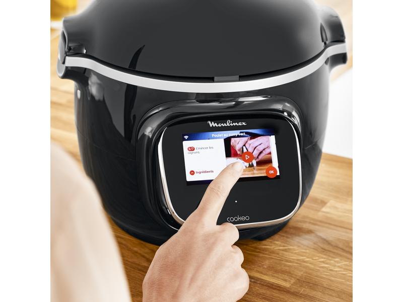 Moulinex Küchenmaschine Cookeo Touch CE9028CH Schwarz Smarter Multikocher mit 13 Kochprogrammen