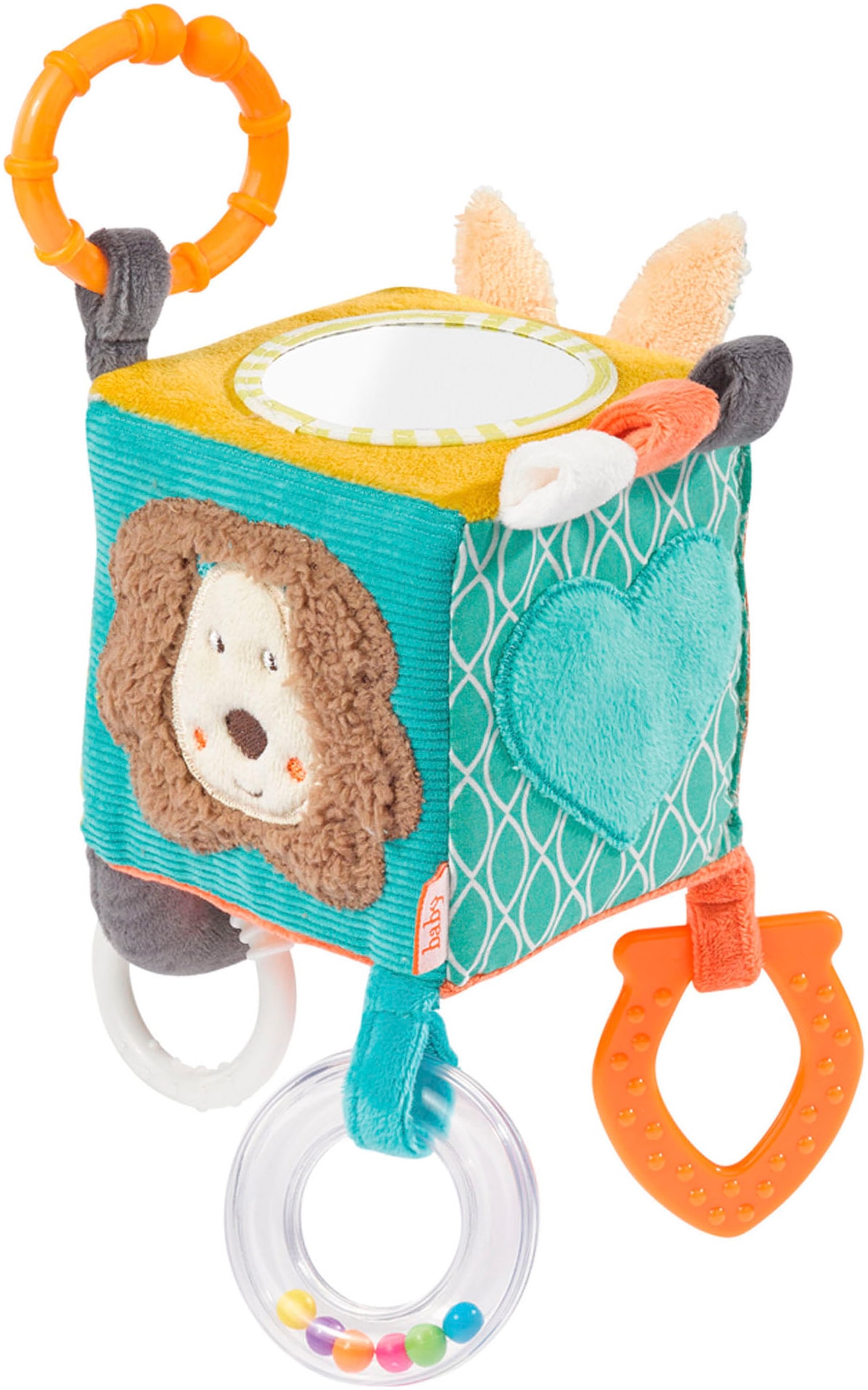 Fehn Greifspielzeug »Classic Stars, Activity-Würfel Funky Friends« inklusive Befestigungsring
