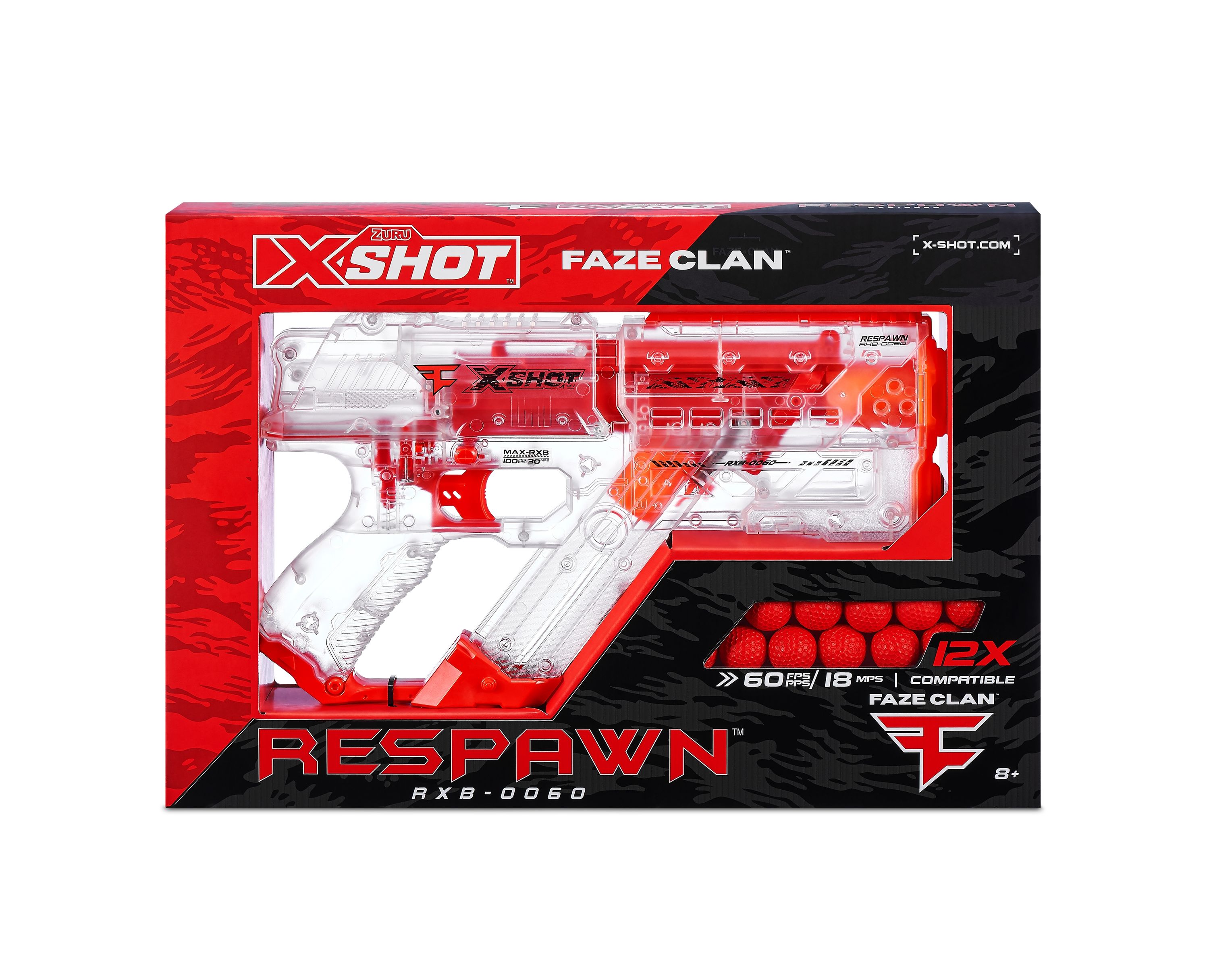 Blaster X-SHOT CHAOS FAZE RESPAWN mit 12 Kugeln