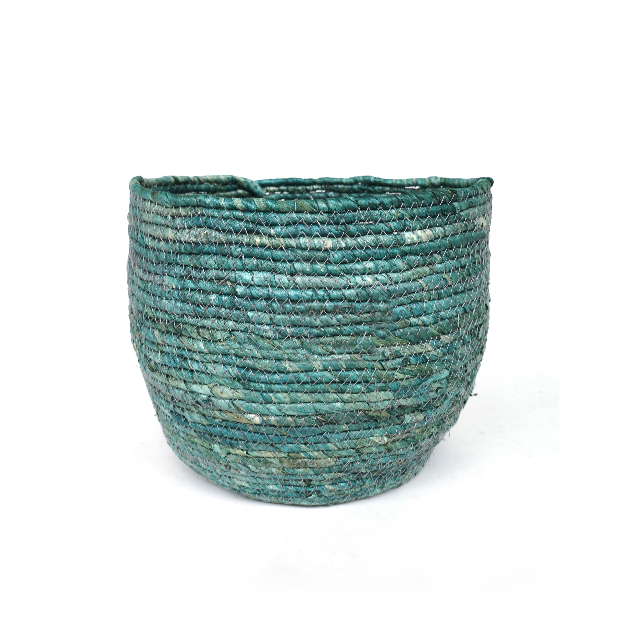 Korb 'Freddo' S, türkisgrün, Ø 25 cm, H 23 cm von fischer's lagerhaus