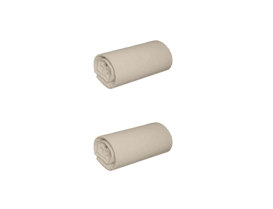 TERRE DE NUIT - Drap housse Lot de 2 draps housses jersey beige bonnet 30 cm 180x190