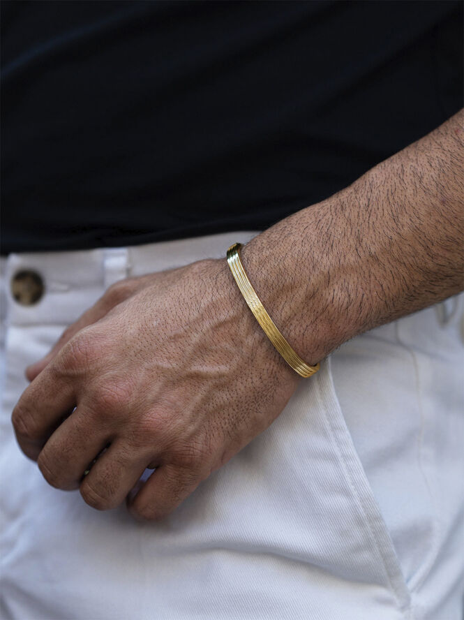 Nialaya Men's Gold Gentleman Bangle Gold