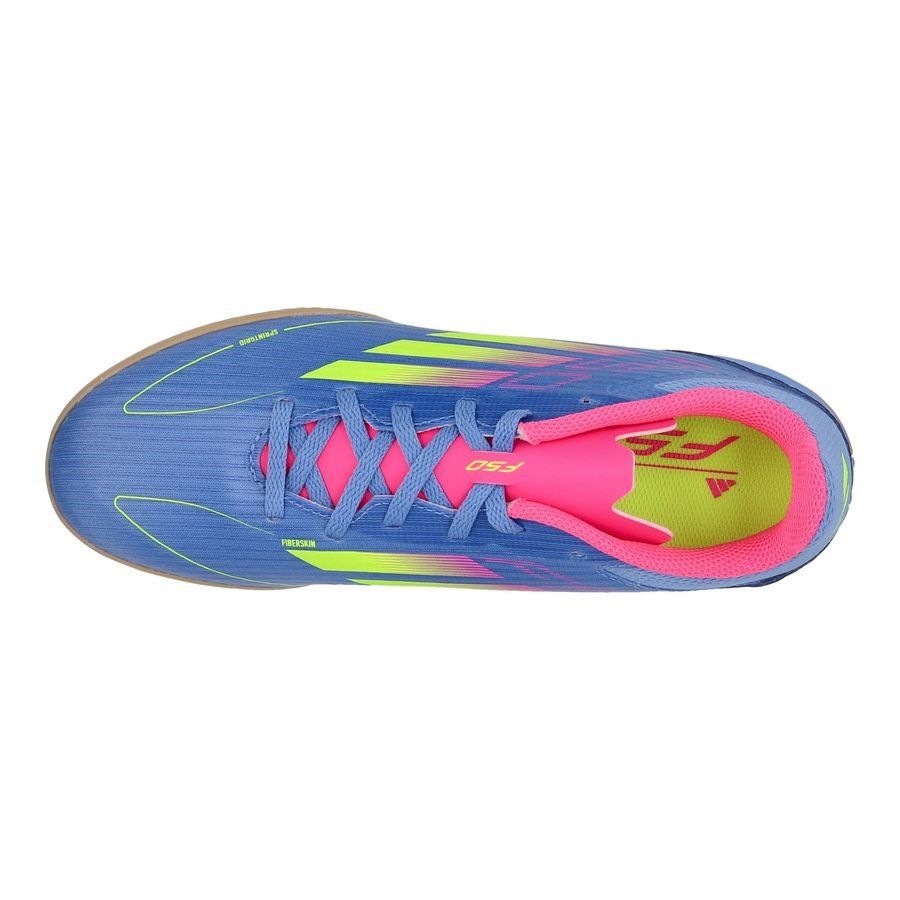 adidas F50 League IN Celestial Victory - Blue Fusion/Lucid Lemon/Lucid Pink Enfant