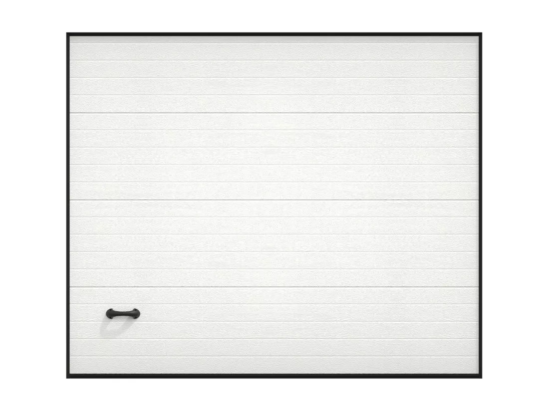 Porte de garage sectionnelle sur mesure rainurée blanche - METRONIA