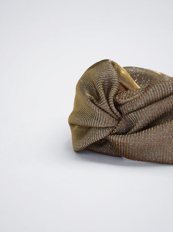 Turbante com Glitter Dourado