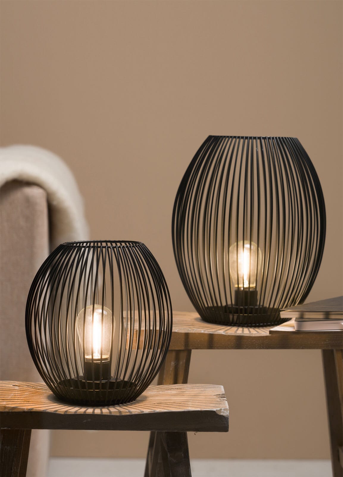 LEONARDO Laterne mit LED 18,5 cm schwarz