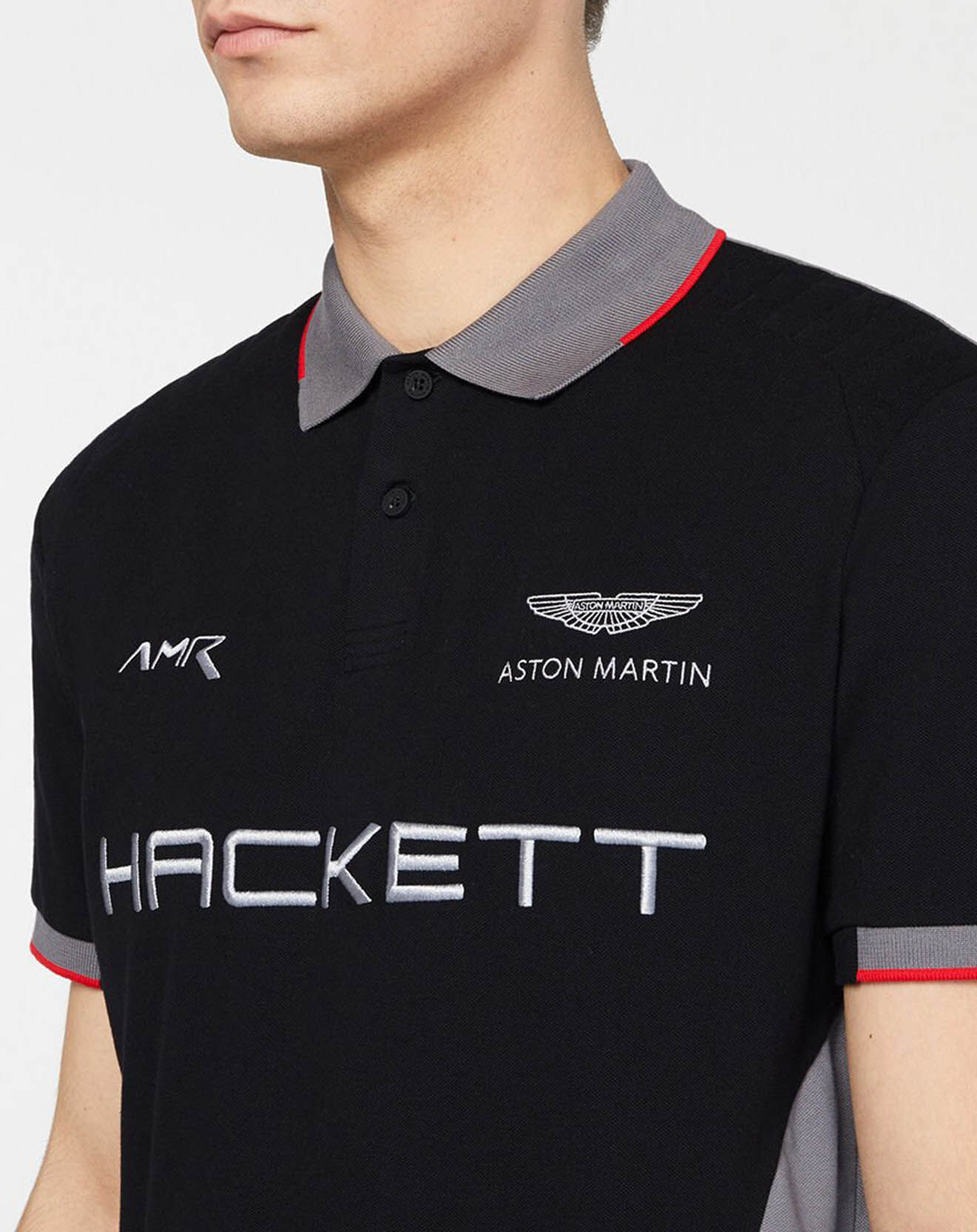 Hackett London Polo Classic Fit Aston Martin Racing mix  noir/gris