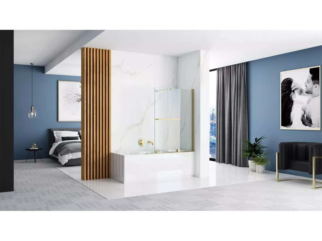 Pare-Baignoire Rea Fabian 100 Brush Gold