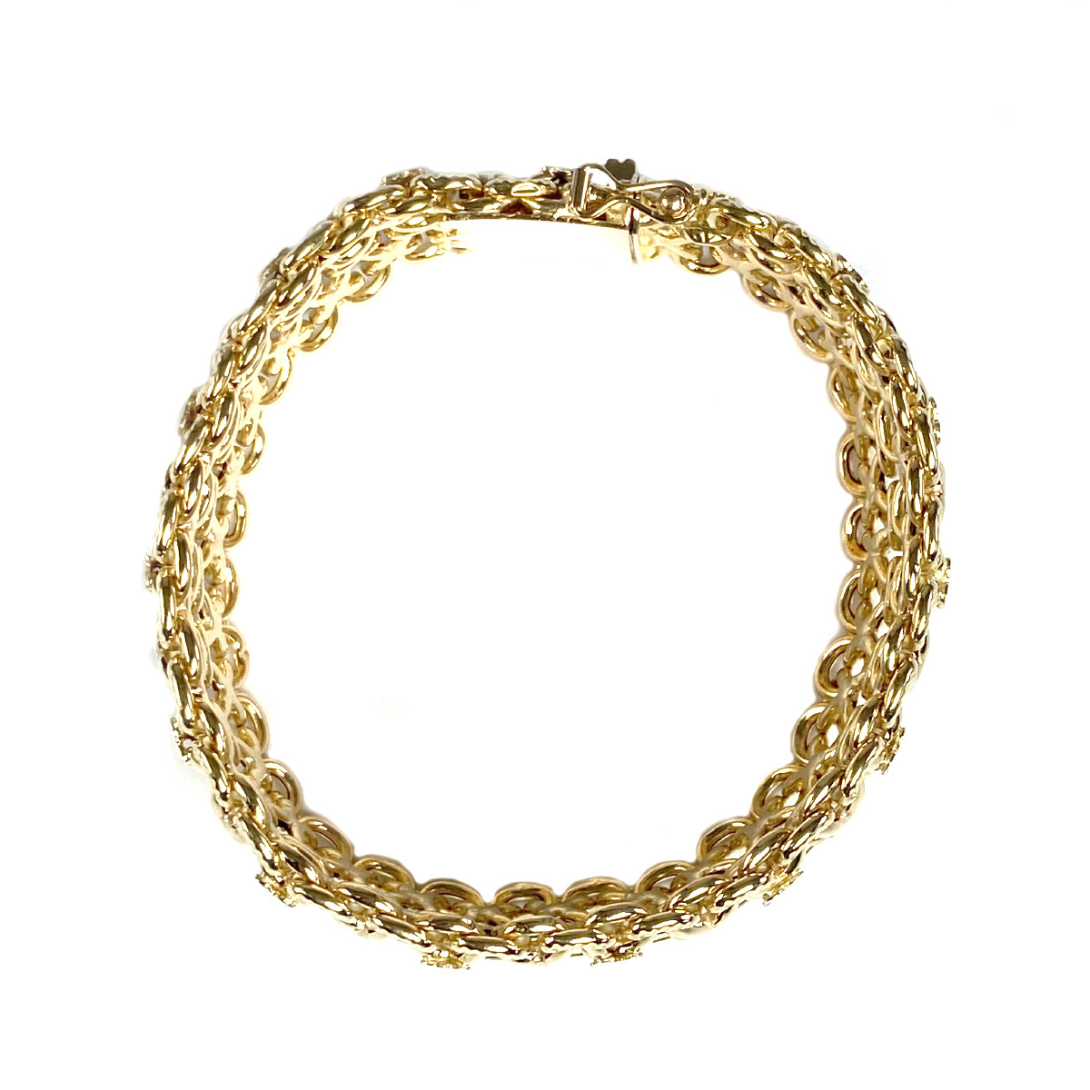 Bracelet d'occasion or 750 jaune maille fantaisie 21 cm