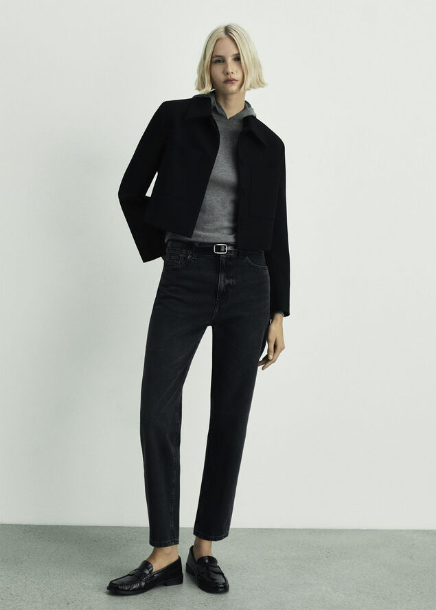 MANGO Mom2000 high-rise jeans Open grey