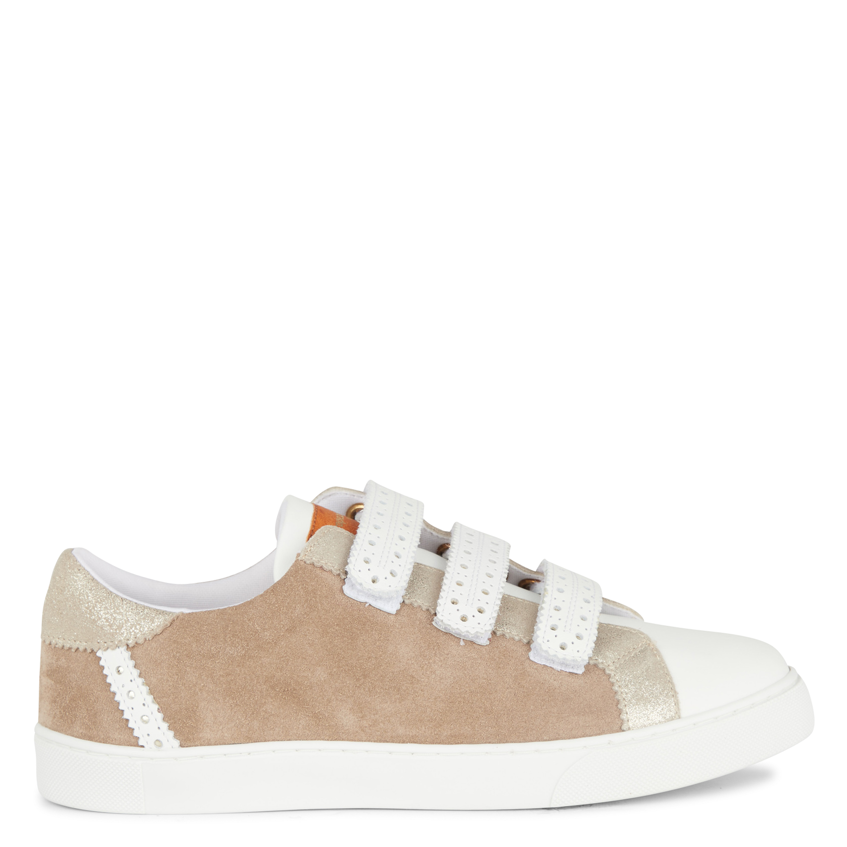 SUZAK - Baskets basses en cuir velours | Beige