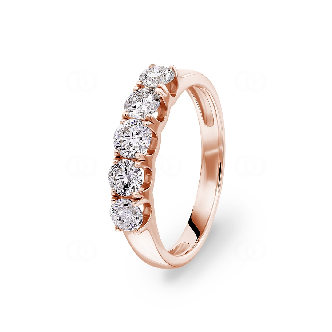 Damenring 750/18 K Roségold mit Diamanten 1.00 ct H/si
