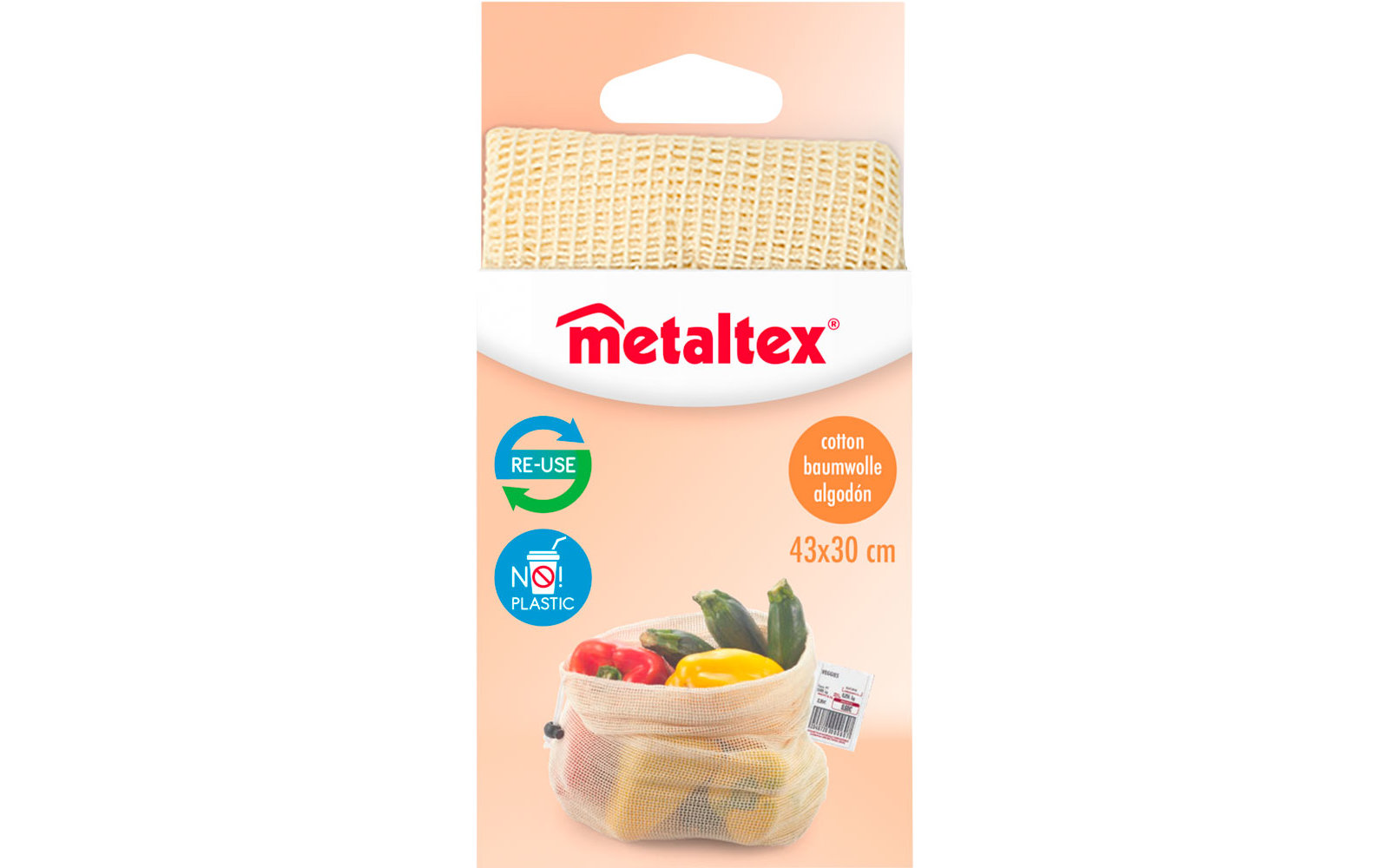 Metaltex Baumwoll Obst- und Gemüsenetz