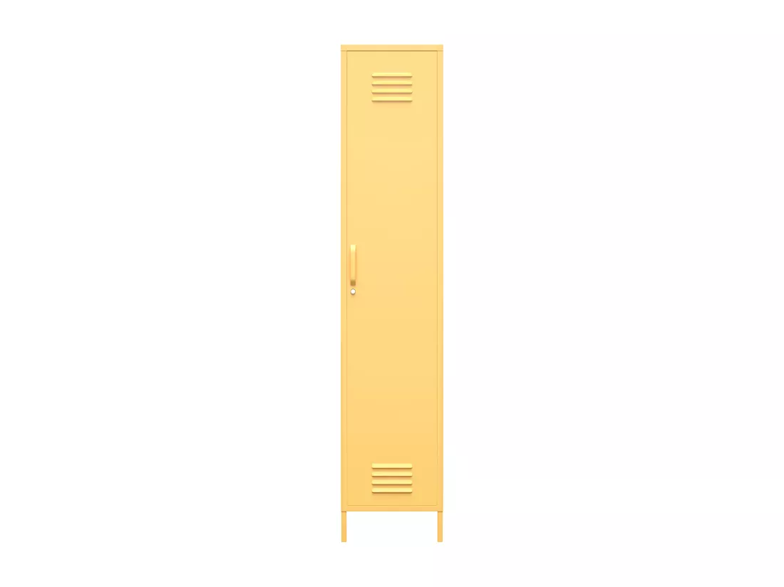 Cache | Armoire haute 1 porte en métal jaune