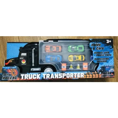 Woll Rapid Racers LKW Transporter 6 Autos mit Zubehör inklusive außergewöhnlichen Funktionen