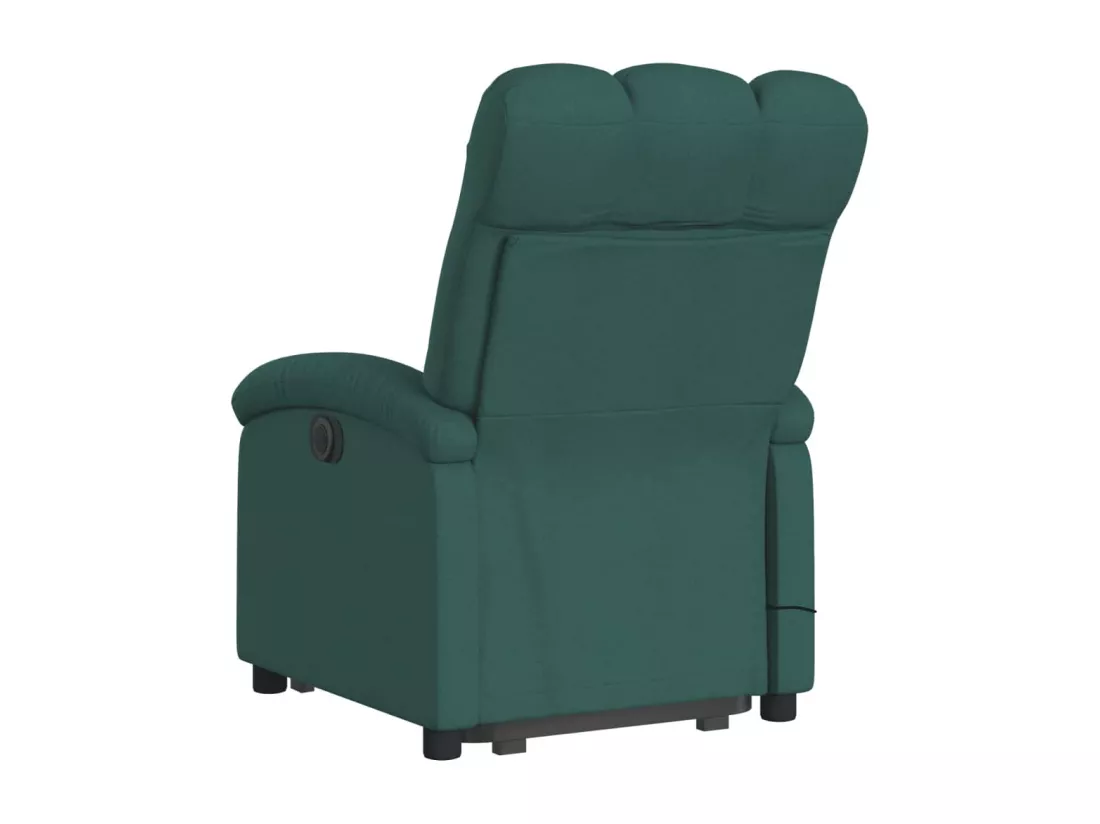 Fauteuil inclinable massant Vert foncé Tissu