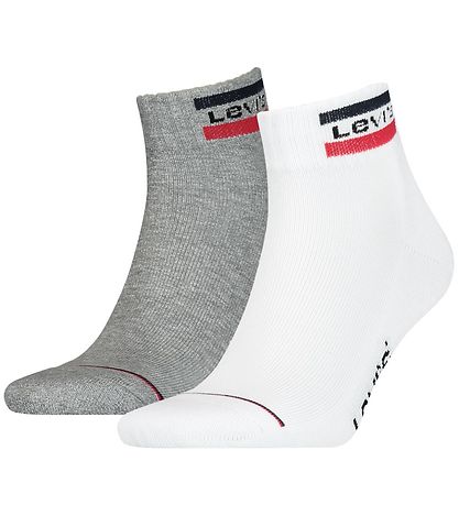 Levis AnkelStrømper - 2-pak - Mid Cut - Gr?/Hvid