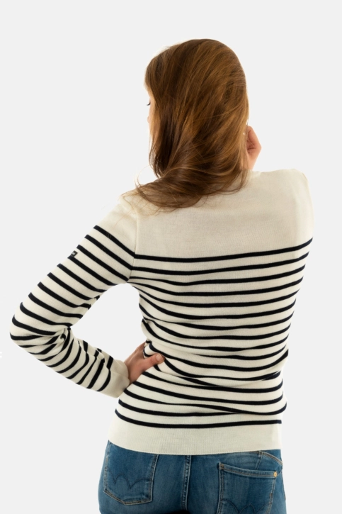 Pull hiver saint james marée ll r kf écume/navy