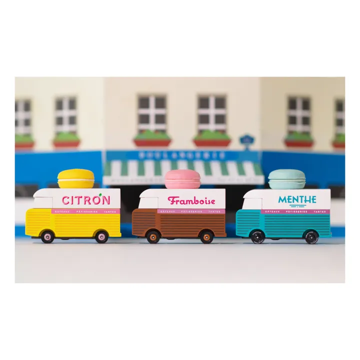 Candylab Voiture Macaron framboise en bois
