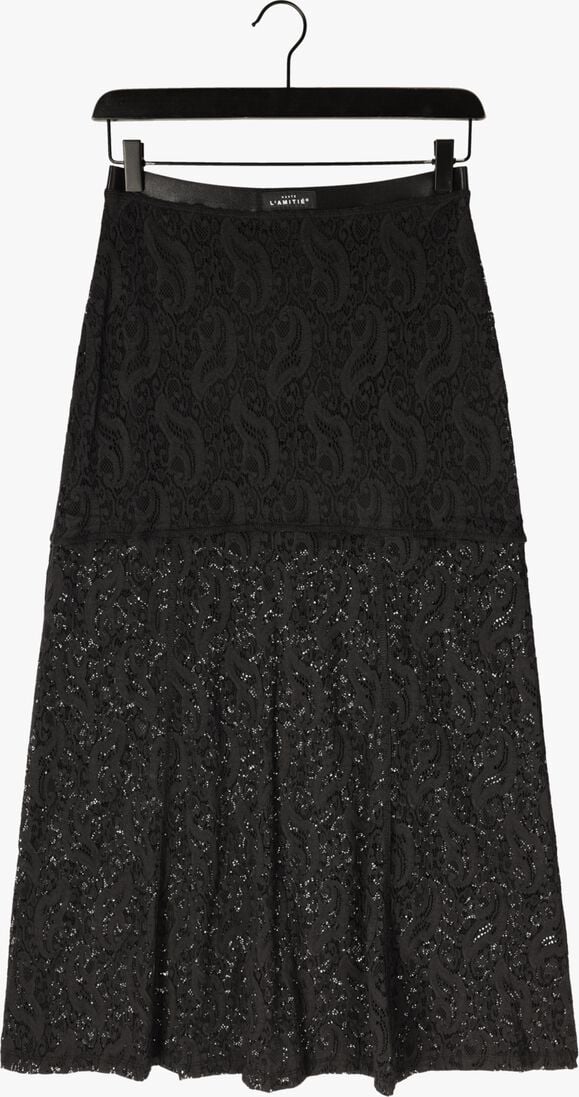 zwarte haute l'amitié maxirok summer lace skirt