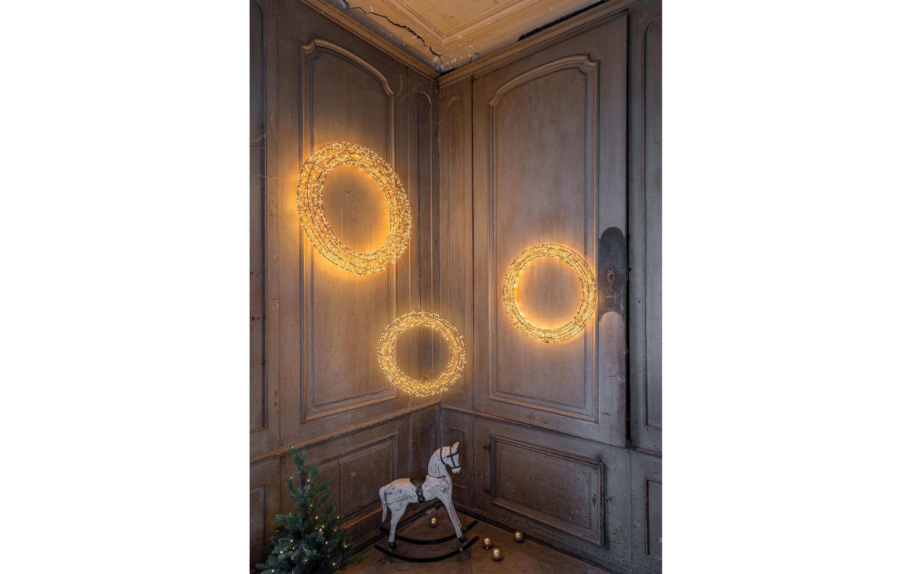 LED Engelskranz Nero 960 LED, Ø 45 cm, 9 WLED Weihnachtsdekoration für den Innen- und Aussenbereich