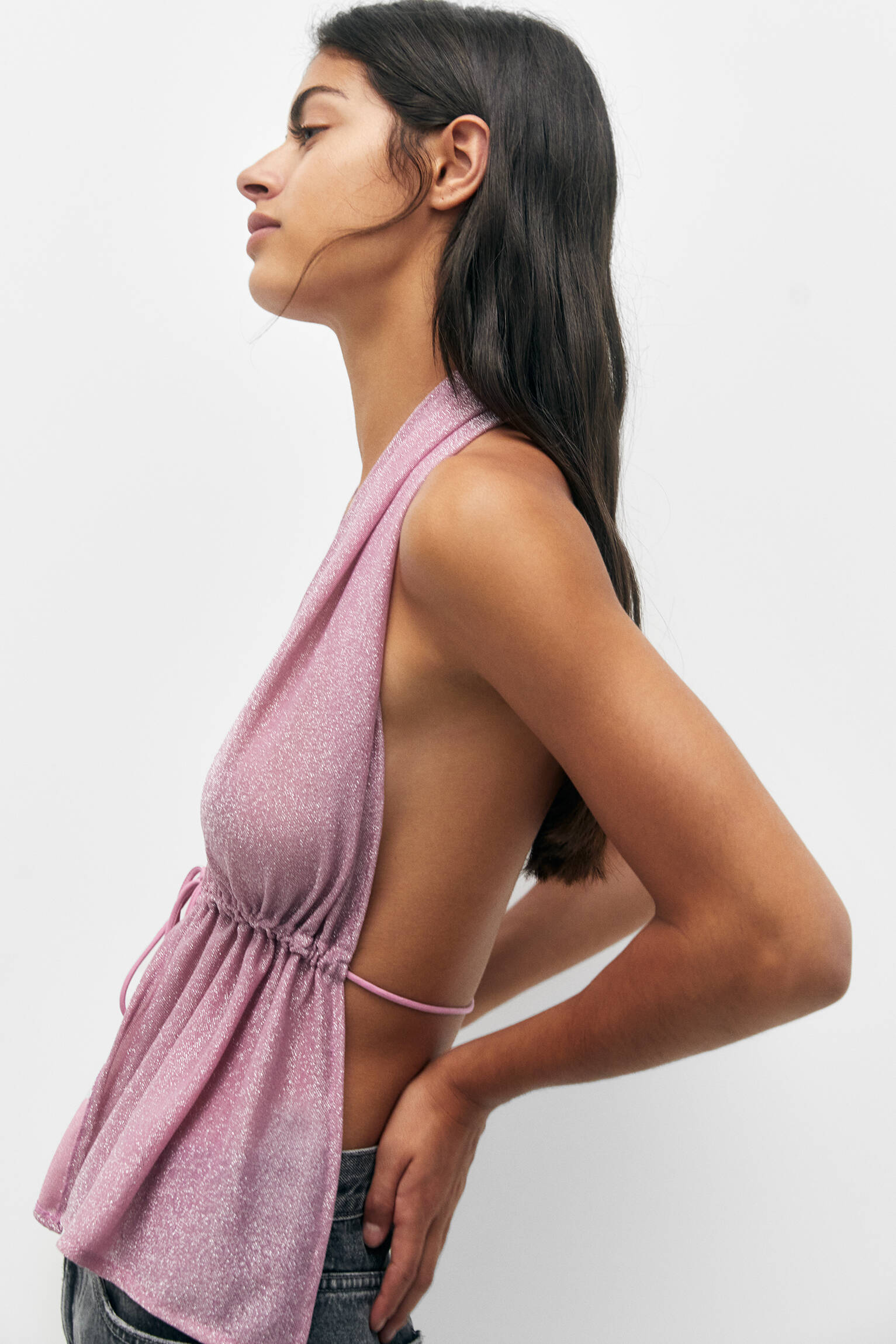 BLUSA COM COSTAS ABERTAS - ROSA