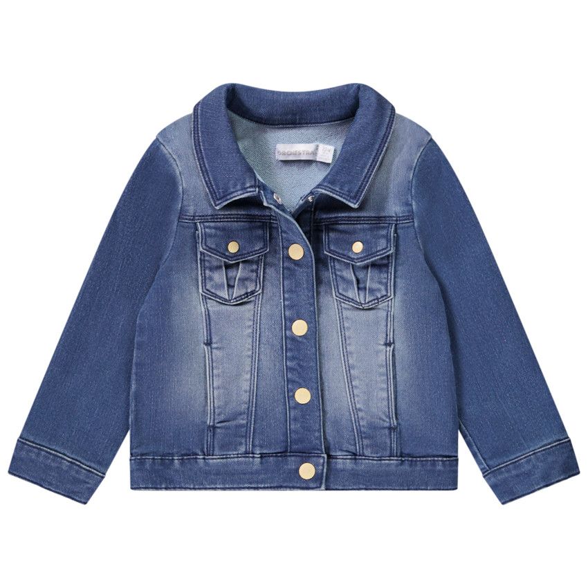 Veste en jean effet délavé pour bébé fille - Bleu moyen