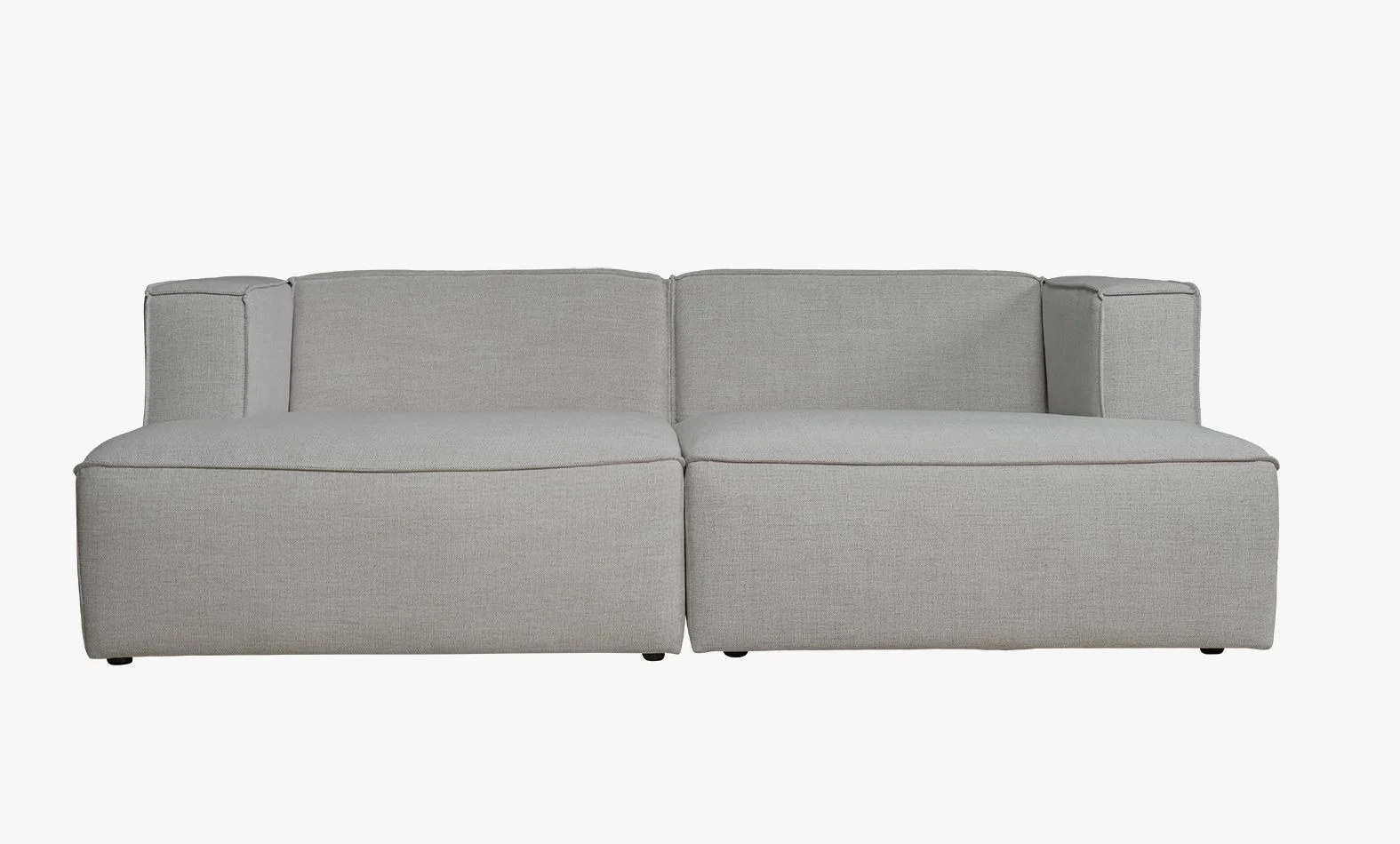Modulsofa 2 deler m/sjeselong grå - 154x73x228 cm