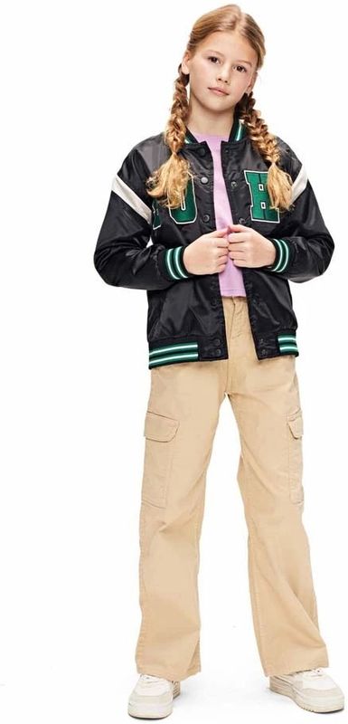 Retour Jeans Bomberjack Jackie met Printopdruk Zwart/Groen/Ecru