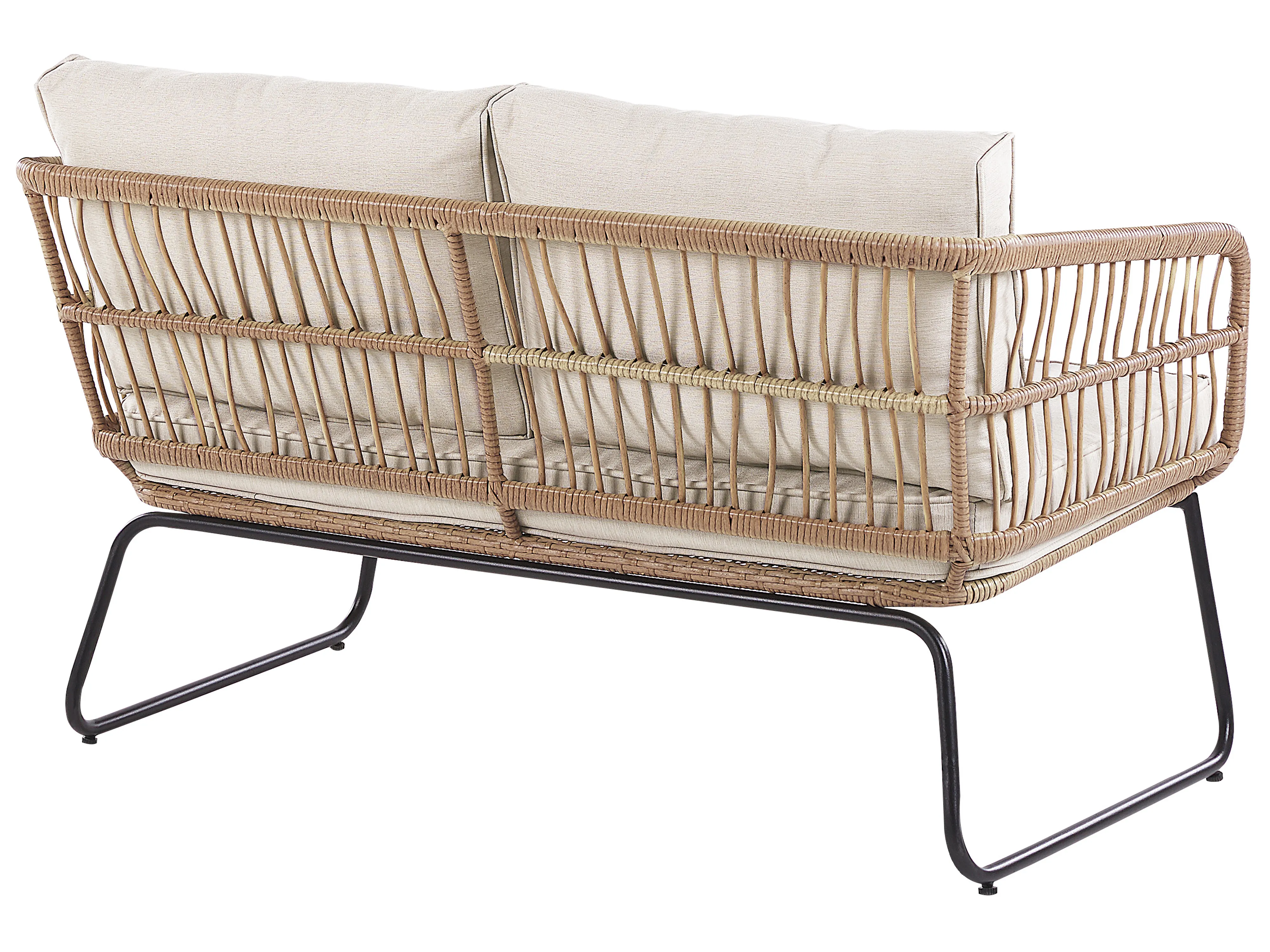 Loungeset met tafel 4-zits RAVELLO PE rotan Natuurlijk